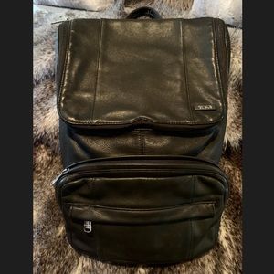 Tumi Black Leather Backpack